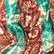 Teal-Red-Multi Striped Paisley Printed Rayon Stretch Jersey Knit Fabric By the Yard